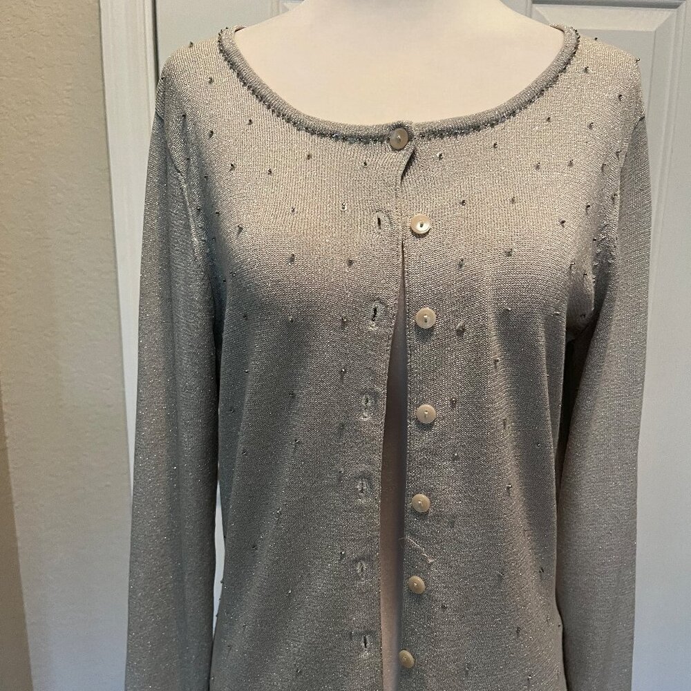 Emma James silver sweater, size S